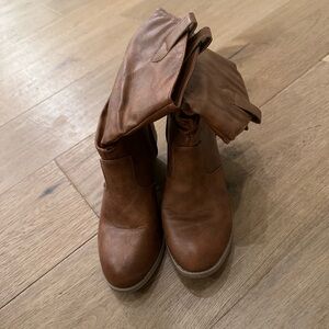 Brown Vegan Leather Women's Boots Sz 6.5